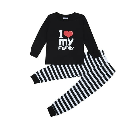 

Toddler Boys Pajama Set Cartoon Print Long Sleeve T Shirt Pant Nightwear Outfit Sets