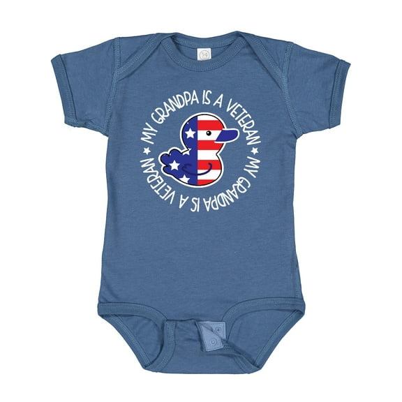 Inktastic My Grandpa is a Veteran Military Family Boys or Girls Baby Bodysuit