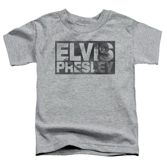 Trevco ELV840-TT-2 Elvis Presley & Block Letters Short Sleeve Toddler T-Shirt, Athletic Heather - Medium - 3T