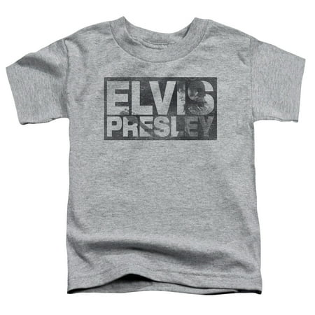 

Trevco Elvis Presley & Block Letters Short Sleeve Toddler T-Shirt Athletic Heather - Small - 2T