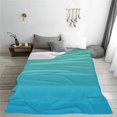thumbnail image 5 of Honeii Teal Turquoise Print Fleece Blanket - Throw Blanket for Bed, Sofa, Couch, Camping, and Travel , Microplush Ultra Soft Warm Blanket-50"x40", 5 of 7
