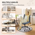 thumbnail image 2 of Ktaxon Mid Back Armless Office Chair, Linen Blend Desk Chair, Swivel Reading Chair for Home Office, Bedroom Blue, 2 of 8
