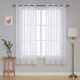 thumbnail image 1 of Cortinas Deconovo blancas transparentes con bolsillo para varilla y bordado de estrellas, 52 x 63, 2 paneles, estrella azul, 1 of 5
