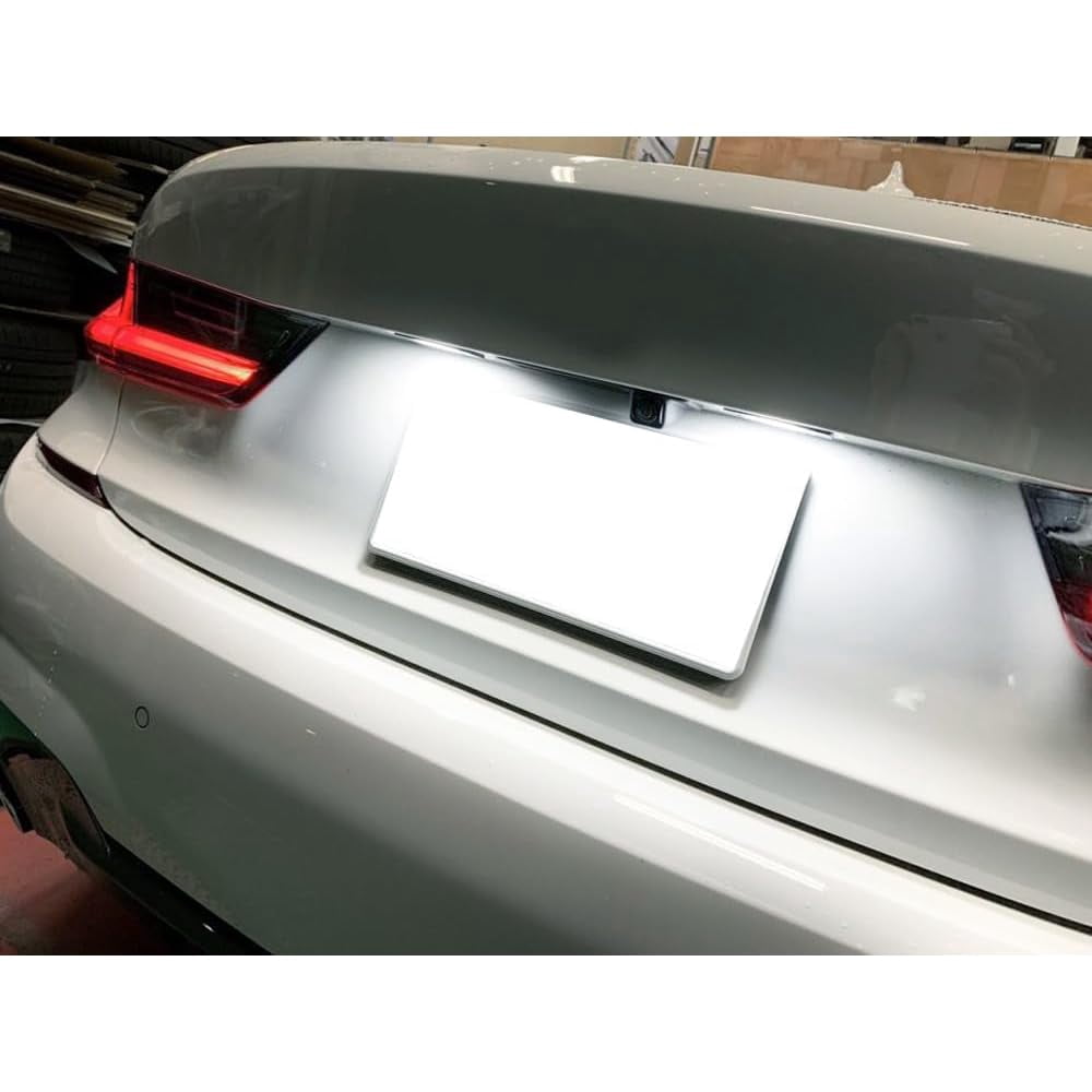 Can-Bus Error Free OEM-Fit 3W Full LED License Plate Light Kit For BMW G20 3 Series, G30 5 Series, G05 X5, Powered By 12-Piece Xenon White LED Diodes