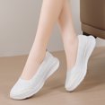thumbnail image 6 of mgoYE Women's Slip on Loafer Shoes - Mesh Casual Ballet Flat Walking Sneakers Knit Round Toe Casual Shoes|White 41, 6 of 6