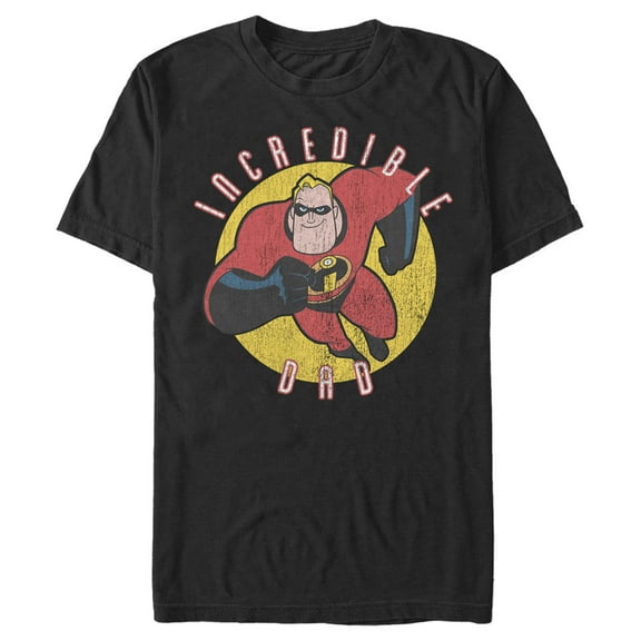 Men's The Incredibles Distressed Mr. Incredible Dad Graphic Tee Black Medium