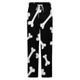 thumbnail image 5 of White Bone Pattern On Black Background Winter Female Pants Flannel High Waist Women Pants Lady Warm Straight Leg Plush Trousers, 5 of 7