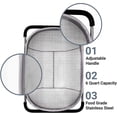 thumbnail image 3 of Over the Sink Colander Strainer Basket Stainless Steel, For Kitchen Sink with Rubber Grip, Fine Mesh, Large Kitchen Gadgets Tools, Expandable Home Kitchen Essentials, 3 of 9