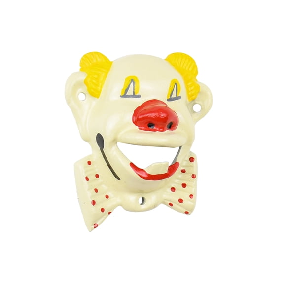 CAST IRON WALL MOUNT beer soda BOTTLE OPENER CLOWN HEAD