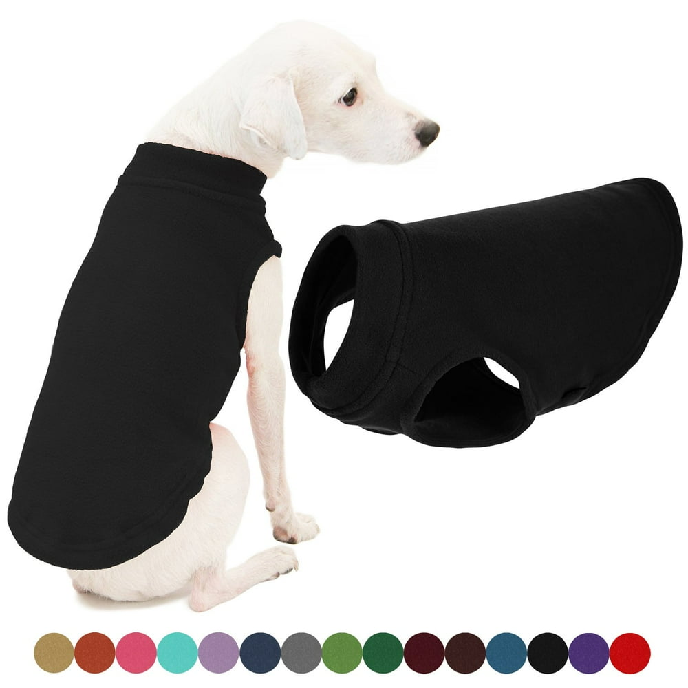 Gooby Stretch Fleece Dog Vest Black, XLarge Pullover Fleece Dog