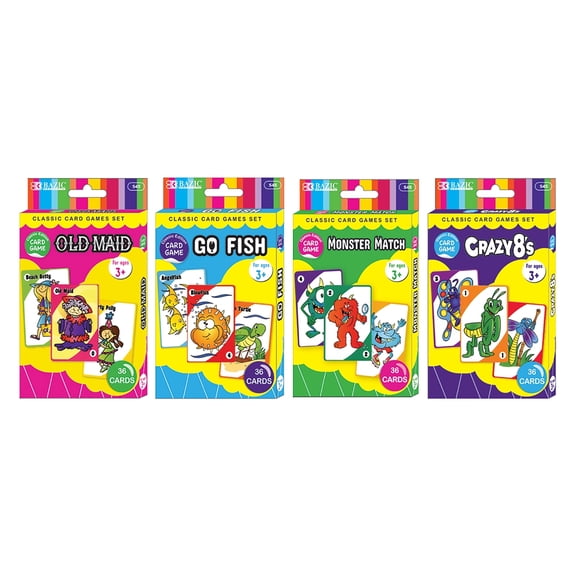 BAZIC Card Games, 36 Cards, Classic Games