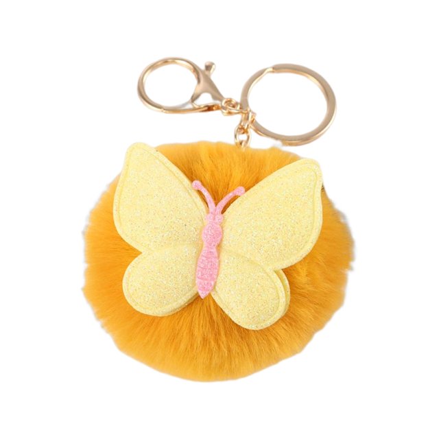 Minnieouse LLavero de bola de pelo de aleación para niños, decoración de dibujos animados a la moda, llavero portátil, bolso, llavero colgante, Accesorios de disfraces Jengibre Minnieouse AP014327-06