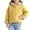 Yellow, variant on Kids Girls Gray Bear Ear Hooded Jacket, Lightweight Fleece Lined Zip-Up Hoodie, Cute Bear Design Kids Outerwear,Size 0-1 T