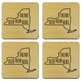thumbnail image 2 of Torched New York From Here Coasters (Set of 4) Drink Beer Coaster 4″x4″ Brown, 2 of 3