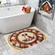 thumbnail image 5 of Felpudo navideño con decoración navideña para puerta de entrada, alfombra navideña bordada para baño, diseño de flor de Pascua y perros, alfombra de entrada rústica, felpudo navideño de bienvenida., 5 of 5