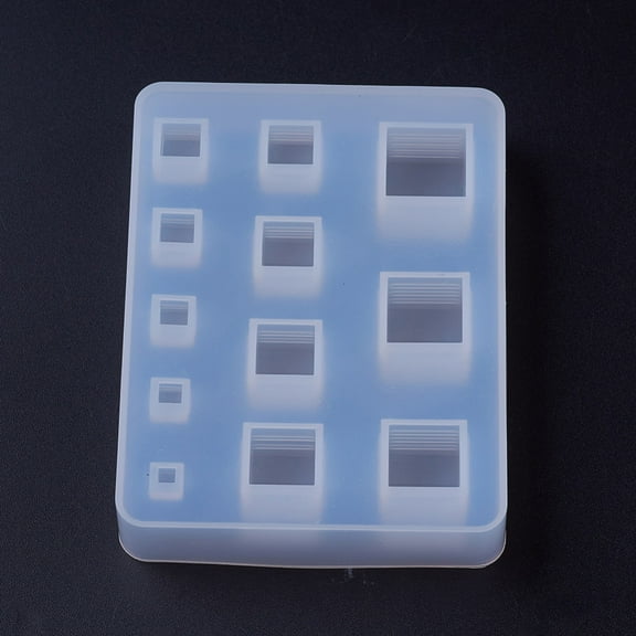 Silicone Molds Resin Casting Molds For UV Resin Epoxy Resin Jewelry Making Square White 85.5x65x15.5mm Cube: 3~14mm