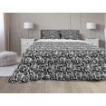 thumbnail image 1 of Geometric Comforter & Sham Bedding Set, Black and White Monochrome Swirled Hypnotic Vortex and Whirpool, 3 pcs Duvet Set Microfiber Filling Quilt, 5 Sizes, Black and White, by Ambesonne, 1 of 4