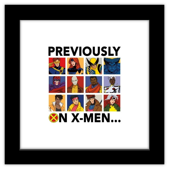 Gallery Pops Marvel X-Men '97 - Previously On X-Men Wall Art, Black Framed Version, 12" x 12"