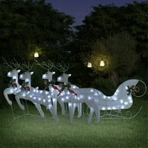 Casafoyer Reindeer & Sleigh Christmas Decoration 100 LEDs Outdoor White