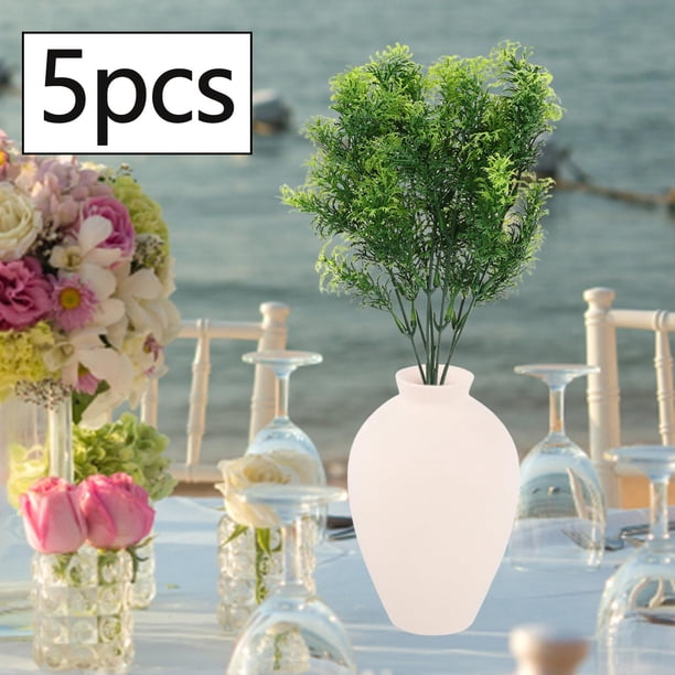 5 piezas plantas artificiales adornamentos decorativos decorativos de primavera de verano, arreglo de jarrón plantas falsas para interiores al