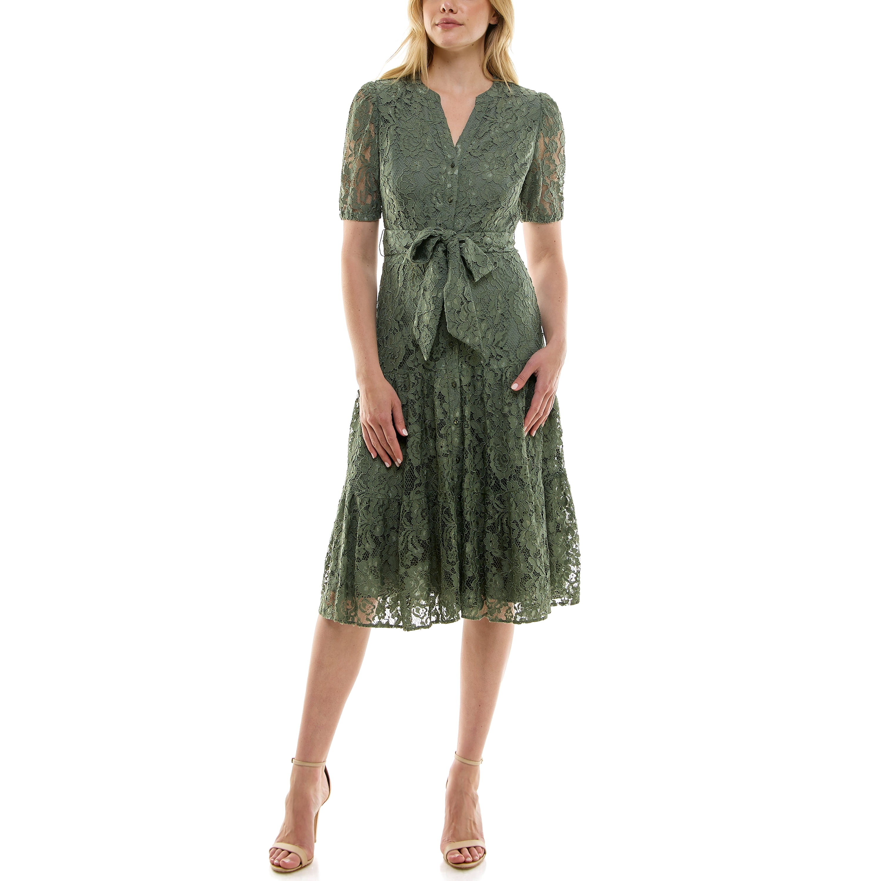 Nanette Lepore Women's Puff Sleeve Lace Midi Dress, Sizes XS-XXXL