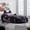 Black, variant on Furniture of America Dash Kids Plastic Twin Race Car Bed with LED and Sound, Black and White