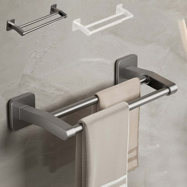 Toallero de acero inoxidable, doble pared, acabado cepillado, para baño, diseño resistente, resistente a la corrosión, estilo moderno, toallero de cocina.