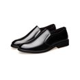 thumbnail image 3 of Lightweight Leather Loafers for Men SlipOn Design with Round Toe for Casual or Formal Wear Black#1 5.5, 3 of 9