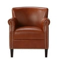 thumbnail image 3 of Home Square Nail Head Trim Faux Leather Club Chair in Caramel - Set of 2, 3 of 9