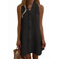 thumbnail image 4 of Women Sleeveless Tank Dress Casual Mini Dresses Sundress Black XL, 4 of 7