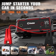 Soulor 3000A Car Jump Starters for 8.0L Gas 4.0L Diesel 12V Lithium Jump Box with Jumper Cables, Dual USB Ports, LED Light