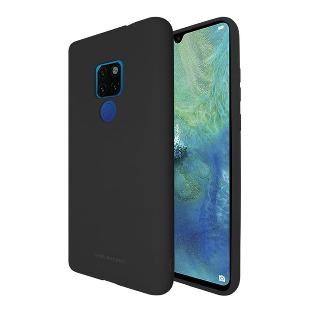 funda soft jelly molan cano para huawei mate 20 negro funda de silicón flexible con acabado mate, vista 3/4 frontal y trasera; recorte cuadrado para cámara y orificio para lector de huellas, no incluye equipo; suele usarse para proteger el teléfono en transporte.