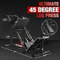 thumbnail image 3 of Kojooin GMWD Leg Press Hack Squat Machine Combo, Leg Exercise Machine with Linear Bearing, Home Gym Leg Day Equipment, 3 of 7