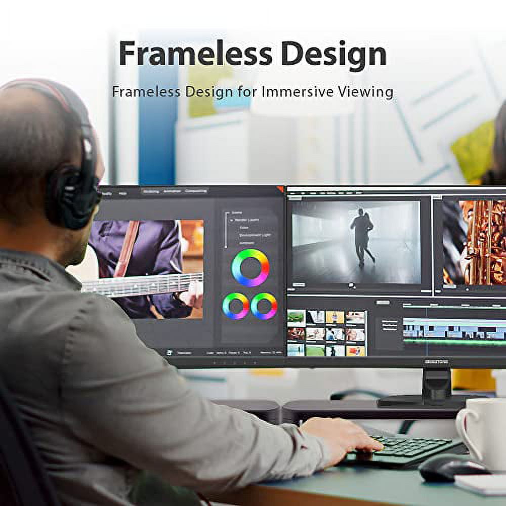 Gigastone 23.8 inch IPS Computer Monitor, FHD 1080p 75Hz PC Monitor, 3-Sided Frameless 178° Wide Viewing Angle, 5ms Response Time Gaming Monitor, Tilt Adjustment, World Class Eye Care Technology