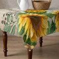 thumbnail image 4 of Sunflower Vintage Table Cloth Waterproof Tablecloths, Rustic Retro Floral Spring Summer Tablecloth Dining Table Cover for Kitchen Party Tabletop Outdoor, Square Tablecloth 60x60 Inch, 4 of 9