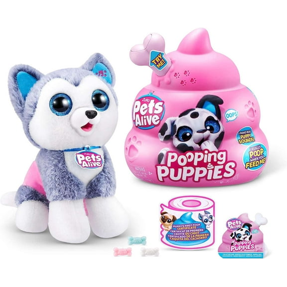 Pets Alive Series 1 Husky Interactive Plush (Pink Bone)