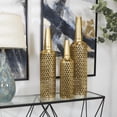 thumbnail image 2 of DecMode 30, 25, 21"H Tall Slim Floor Gold Metal Vase with Open Frame Design, Set of 3, 2 of 10