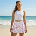 thumbnail image 5 of Xoenoiee Golf Hibiscus Plumeria Palm Leaves Print Pleated Tennis Skirts for Women High Waisted Golf Skorts Lightweight Tummy Control Skirts with Shorts Pockets, Size S, 5 of 7