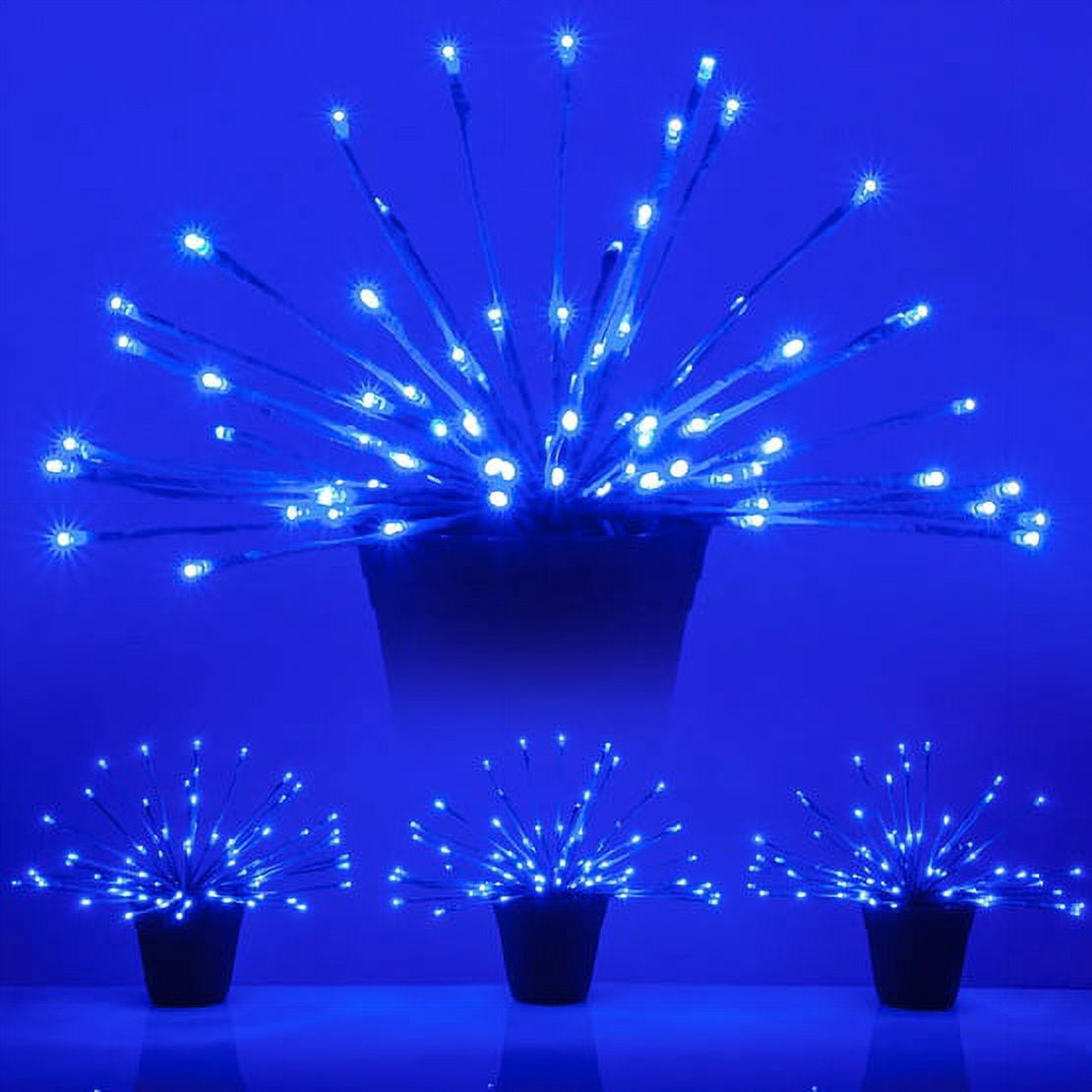 Wintergreen Lighting LED Starburst 5mm Light Balls, Fairy Lights, Lighted Branches, 15in Blue Branches/Blue Twinkle Lights, Set of 3