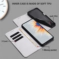 thumbnail image 6 of Leather For Apple iPhone 17e / 16e 6.1-inch Wallet Case Crystal Material  Butterflys&Flowers, With Card Holder,Wristband， Magnetic Clasp Kickstand Folio Cover,Color-1,For iPhone 17e / 16e, 6 of 10