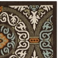 thumbnail image 5 of SAFAVIEH Veranda Durga Geometric Indoor/Outdoor Area Rug, 5'3" x 7'7", Chocolate/Aqua, 5 of 6