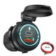thumbnail image 5 of Toma de corriente,Enchufe de cargador USB dual PD tipo C y QC 3.0,Adaptador de toma de corriente modificado DC 12V 24V,Salida USB de carga rápida con pantalla LED,Cargador USB resistente al, 5 of 9