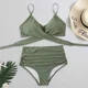 thumbnail image 2 of Conjunto de bikini para mujer Push Up Crossover Verde S, 2 of 6