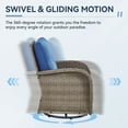 thumbnail image 5 of Bellefurn Patio Swivel Chairs Set of 2,Wicker Outdoor Swivel Rocker Chair with Side Table Patio Furniture Outdoor Conversation for Porch Deck Backyard Poolside, 5 of 11