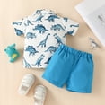 thumbnail image 2 of Baby Boy Outfit Clothes Kid Summer Cotton Elastic Printed Short Sleeved Training 18-24 Months 2t 3t 4t 5t 6t T-shirt Tops Shorts 2PCS Set T Shirt Two Piece 2, 2 of 6