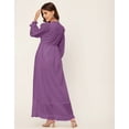 thumbnail image 4 of Moomaya Elegant Solid Long Sleeve Dress - V Neck, Empire Waist, Evening Wear, 4 of 9