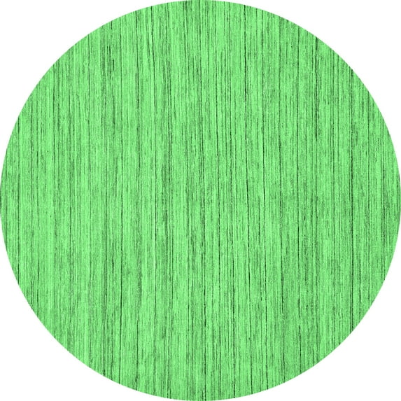 Ahgly Company Indoor Round Solid Emerald Green Modern Area Rugs, 8' Round