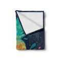 thumbnail image 2 of Tropical Soft Flannel Fleece Throw Blanket, Hello Summer Words Pineapple with Hearts Swirls and Teardrop Shapes Background, Cozy Plush for Indoor and Outdoor Use, 50" x 60", Multicolor, by Ambesonne, 2 of 6