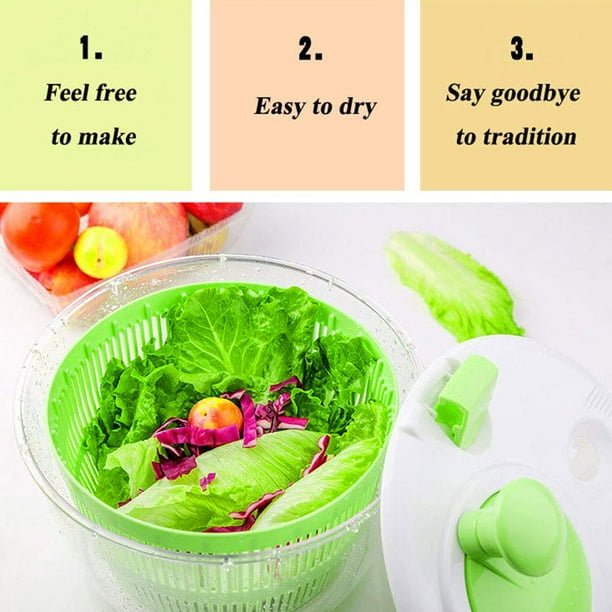 1 Pièce, Essoreuse À Salade En Plastique Avec Poignée Rotative