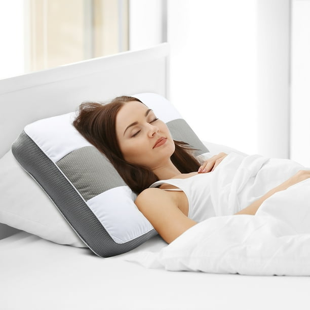 Gusseted DownAlternative Bed PillowOrthopedic Cervical Pillow for